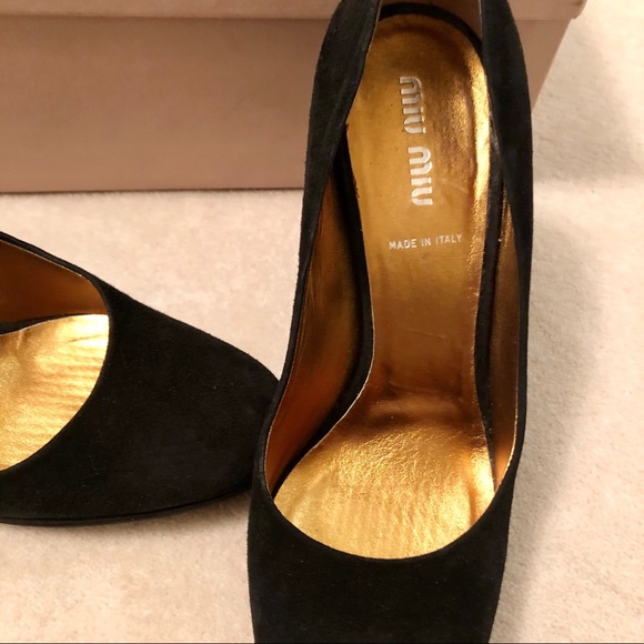 Miu Miu Black Suede Pumps - Picture 3 of 7